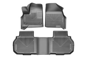 Chevrolet Traverse Floor Mats - Front + Rear - Husky Liners - Weatherbeater - Black - `24-`25 Chevrolet Traverse Floor Mats - Front + Rear - Husky Liners - Weatherbeater - Black - `24-`25